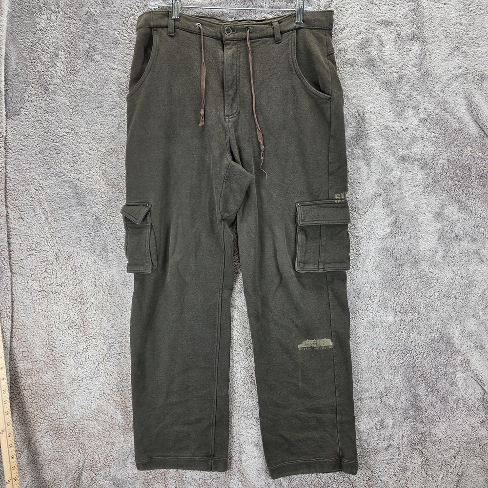Helly Hansen Pants Mens 32x30 Green Cotton Fleece Cargo Joggers Drawstring